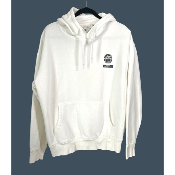 D&F White Hoodie with Front Pocket & Hooded Design Size XL